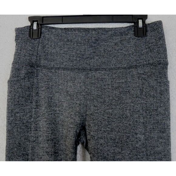 Womens Athleta Gray Yoga Pants Gym Workout Size M Herringbone High Waist Spandex - Picture 3 of 7